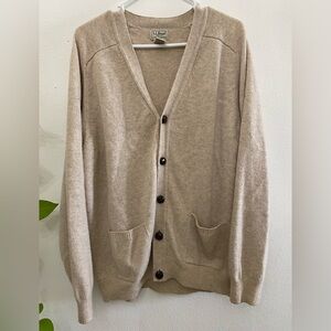 L.L. Bean Tan Cardigan Sweater